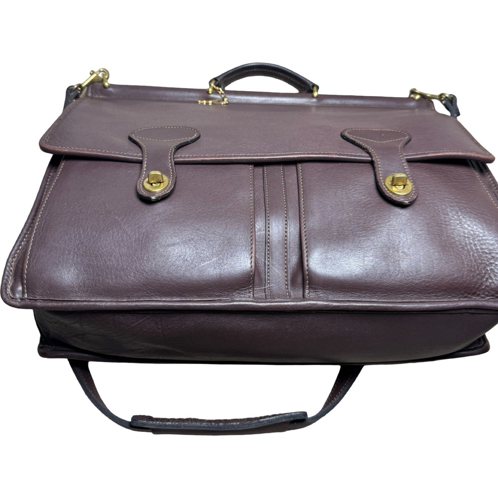 Jack Georges Vintage Brown Leather Executive Briefcase Messenger Satchel USA